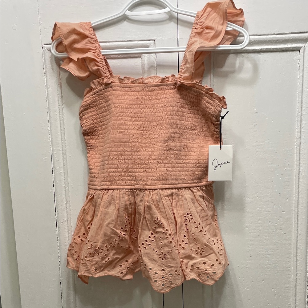 Japna Peach Ruffle Tank Top